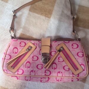 Guess Pink Designer Shoulder Bag